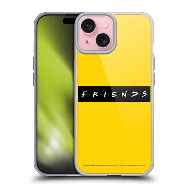 Friends TV Show Logos Pattern Soft Gel Case for Apple iPhone 15