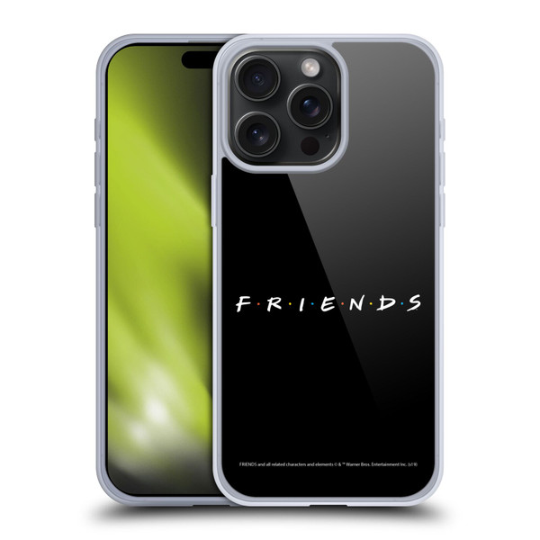 Friends TV Show Logos Black Soft Gel Case for Apple iPhone 15 Pro Max