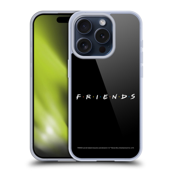 Friends TV Show Logos Black Soft Gel Case for Apple iPhone 15 Pro