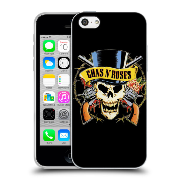 Guns N' Roses Key Art Top Hat Skull Soft Gel Case for Apple iPhone 5c