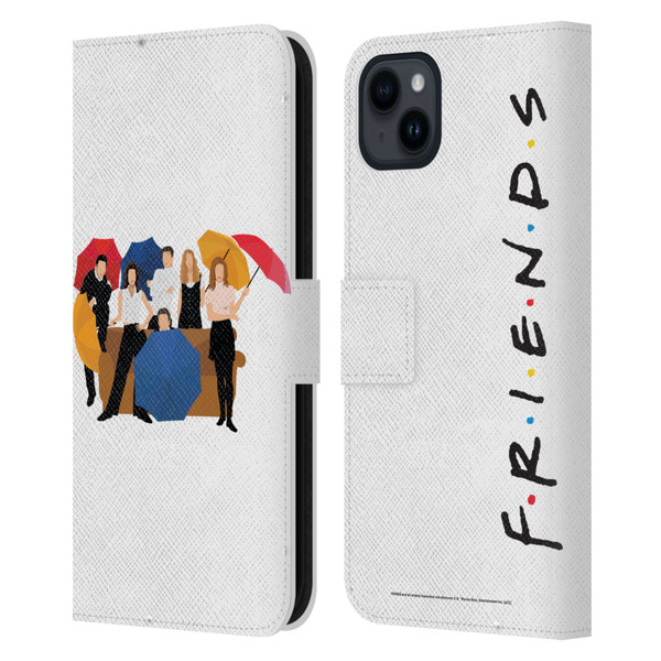 Friends TV Show Key Art Logo Opening Sequence Leather Book Wallet Case Cover For Apple iPhone 15 Plus