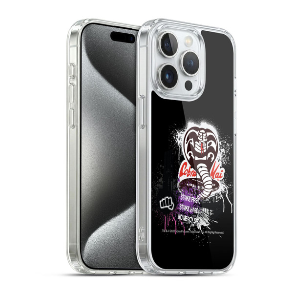 Cobra Kai Composed Art No Mercy Logo Soft Gel Case for Apple iPhone 15 Pro & MagSafe