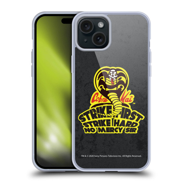 Cobra Kai Graphics 2 Strike Hard Logo Soft Gel Case for Apple iPhone 15 Plus