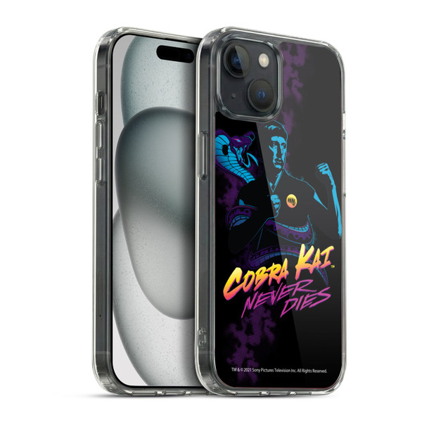 Cobra Kai Key Art Johnny Lawrence Never Dies Soft Gel Case for Apple iPhone 15 Plus & MagSafe