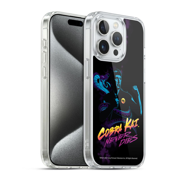 Cobra Kai Key Art Johnny Lawrence Never Dies Soft Gel Case for Apple iPhone 15 Pro & MagSafe