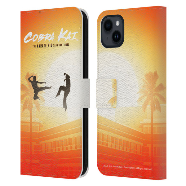 Cobra Kai Graphics Karate Kid Saga Leather Book Wallet Case Cover For Apple iPhone 15 Plus