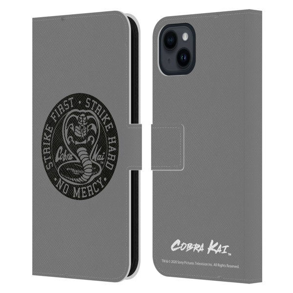 Cobra Kai Graphics Strike Logo 2 Leather Book Wallet Case Cover For Apple iPhone 15 Plus