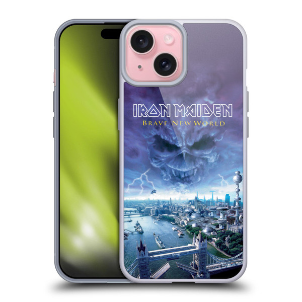 Iron Maiden Album Covers Brave New World Soft Gel Case for Apple iPhone 15