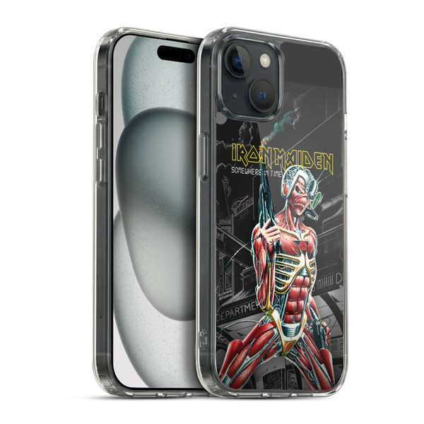 Iron Maiden Album Covers Somewhere Soft Gel Case for Apple iPhone 15 Plus & MagSafe