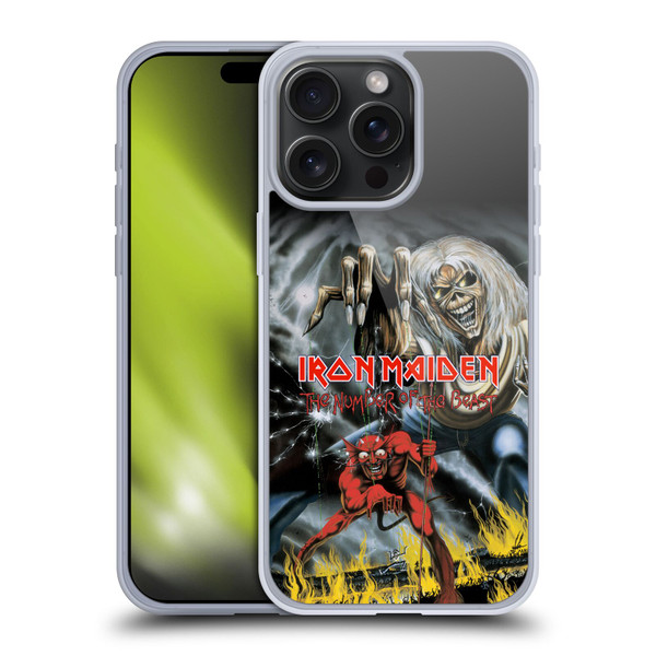 Iron Maiden Graphics The Number Of The Beast Soft Gel Case for Apple iPhone 15 Pro Max