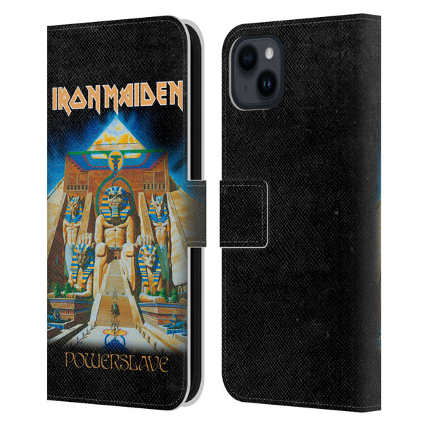 Iron Maiden Album Covers Powerslave Leather Book Wallet Case Cover For Apple iPhone 15 Plus