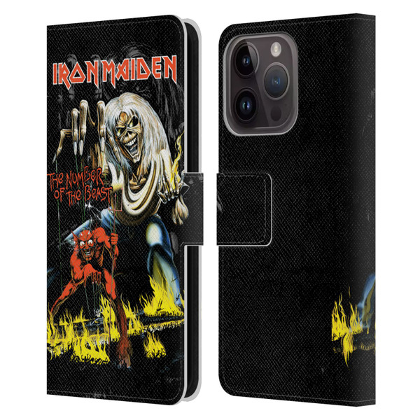 Iron Maiden Album Covers NOTB Leather Book Wallet Case Cover For Apple iPhone 15 Pro