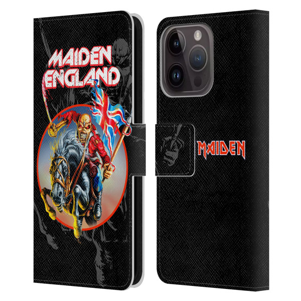 Iron Maiden Tours England Leather Book Wallet Case Cover For Apple iPhone 15 Pro