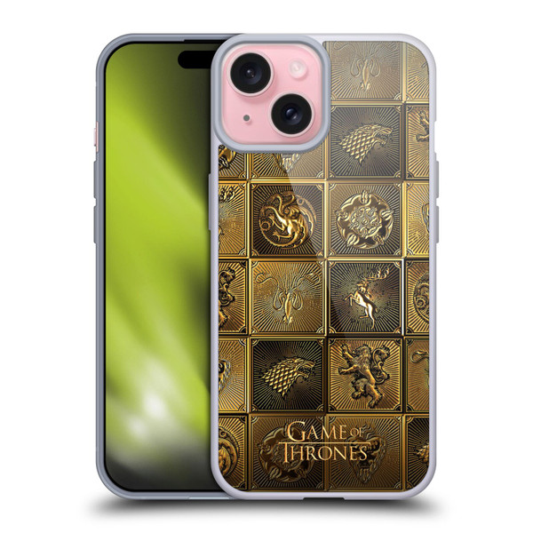 HBO Game of Thrones Golden Sigils All Houses Soft Gel Case for Apple iPhone 15
