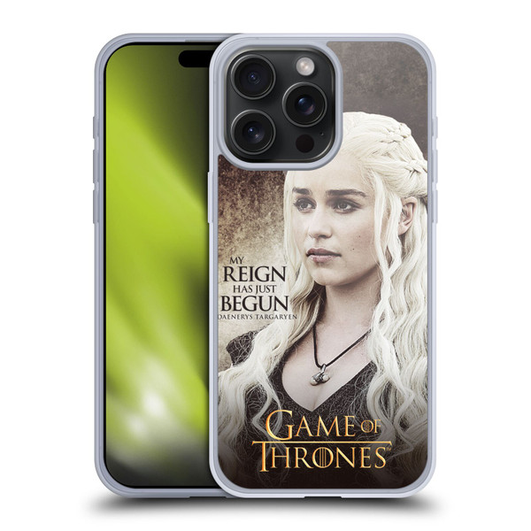 HBO Game of Thrones Character Quotes Daenerys Targaryen Soft Gel Case for Apple iPhone 15 Pro Max