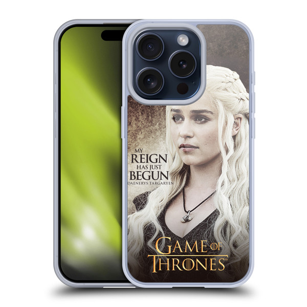 HBO Game of Thrones Character Quotes Daenerys Targaryen Soft Gel Case for Apple iPhone 15 Pro