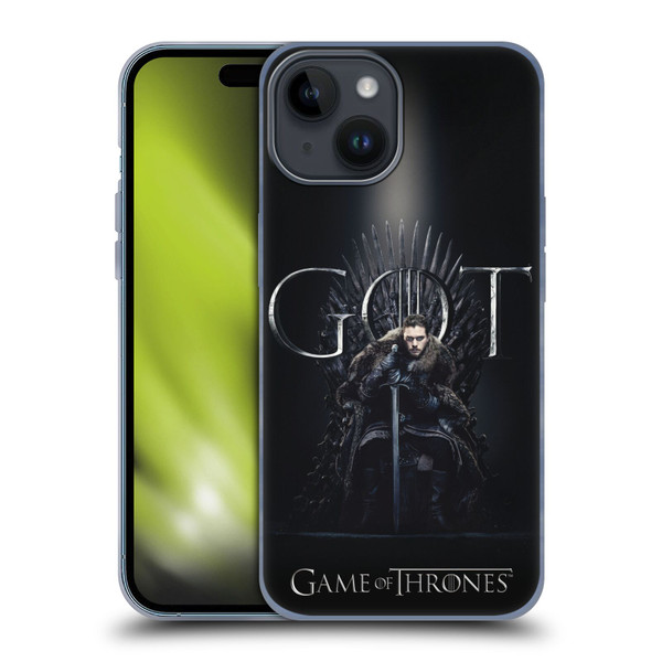 HBO Game of Thrones Season 8 For The Throne 1 Jon Snow Soft Gel Case for Apple iPhone 15