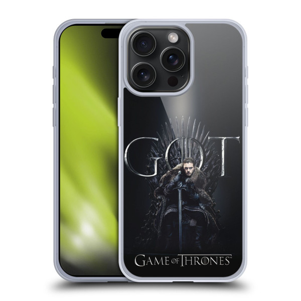 HBO Game of Thrones Season 8 For The Throne 1 Jon Snow Soft Gel Case for Apple iPhone 15 Pro Max