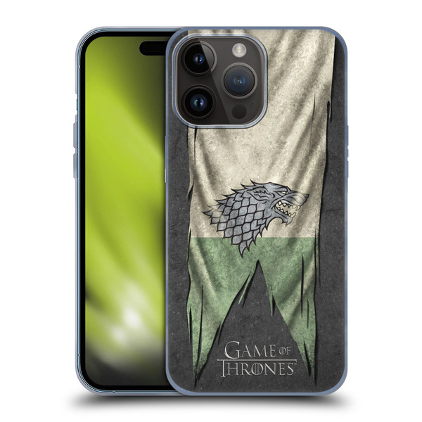 HBO Game of Thrones Sigil Flags Stark Soft Gel Case for Apple iPhone 15 Pro Max