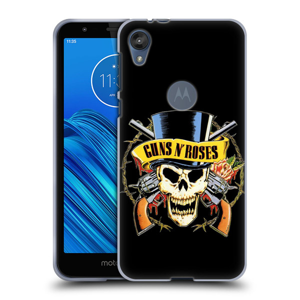 Guns N' Roses Key Art Top Hat Skull Soft Gel Case for Motorola Moto E6