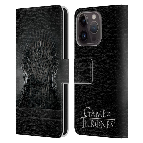 HBO Game of Thrones Key Art Iron Throne Leather Book Wallet Case Cover For Apple iPhone 15 Pro