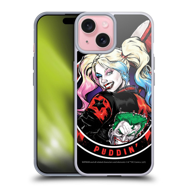 Batman DC Comics Harley Quinn Graphics Puddin Soft Gel Case for Apple iPhone 15