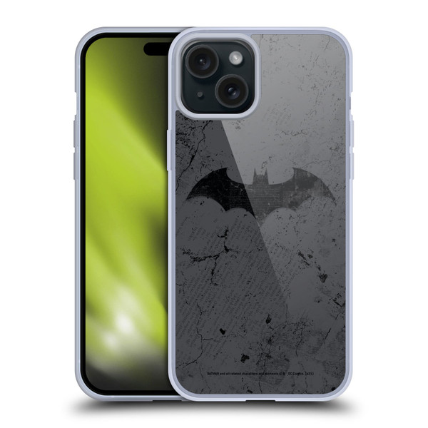 Batman DC Comics Hush Logo Distressed Soft Gel Case for Apple iPhone 15 Plus