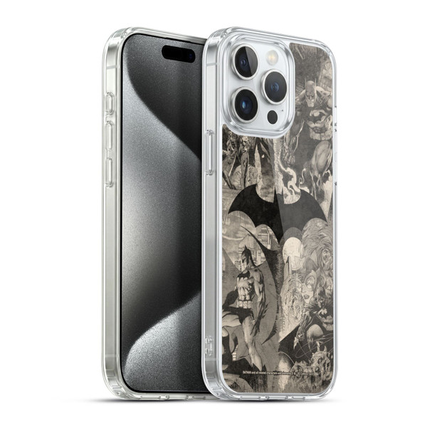Batman DC Comics Hush Logo Collage Distressed Soft Gel Case for Apple iPhone 15 Pro Max & MagSafe