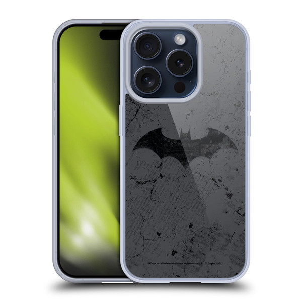 Batman DC Comics Hush Logo Distressed Soft Gel Case for Apple iPhone 15 Pro
