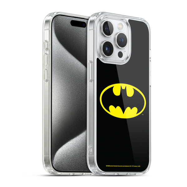 Batman DC Comics Logos Classic Soft Gel Case for Apple iPhone 15 Pro & MagSafe