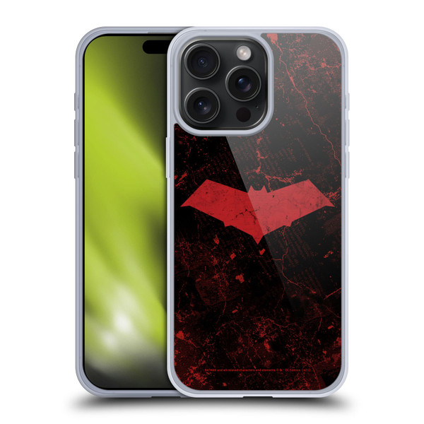 Batman DC Comics Red Hood Logo Grunge Soft Gel Case for Apple iPhone 15 Pro Max