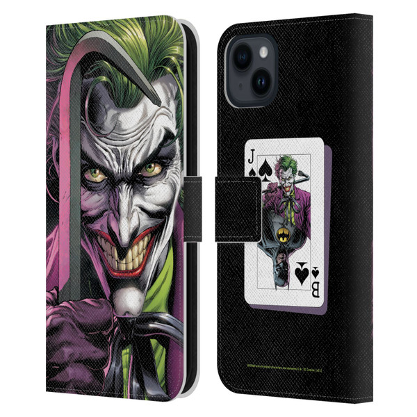 Batman DC Comics Three Jokers The Clown Leather Book Wallet Case Cover For Apple iPhone 15 Plus