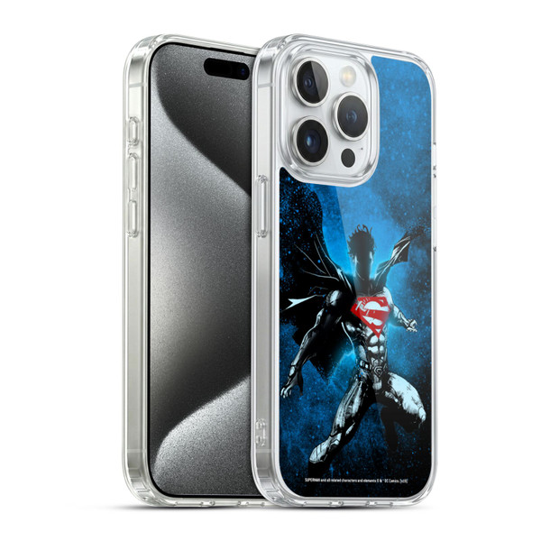 Superman DC Comics 80th Anniversary Splatter Soft Gel Case for Apple iPhone 15 Pro & MagSafe