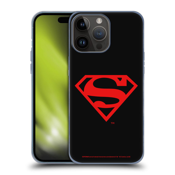 Superman DC Comics Logos Black And Red Soft Gel Case for Apple iPhone 15 Pro Max