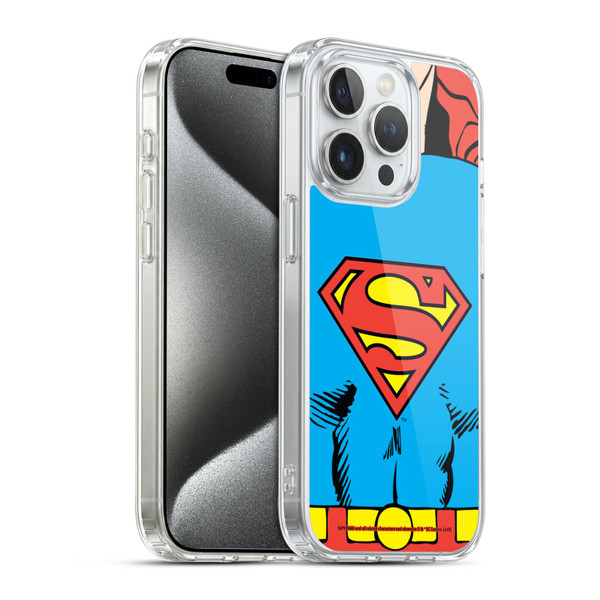 Superman DC Comics Logos Classic Costume Soft Gel Case for Apple iPhone 15 Pro & MagSafe
