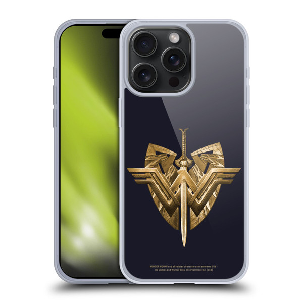 Wonder Woman Movie Logos Sword And Shield Soft Gel Case for Apple iPhone 15 Pro Max