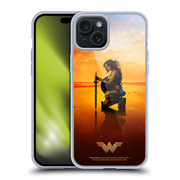 Wonder Woman Movie Posters Sword And Shield Soft Gel Case for Apple iPhone 15 Plus
