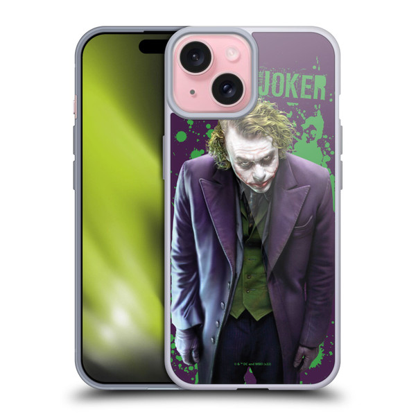 The Dark Knight Graphics Character Art Soft Gel Case for Apple iPhone 15