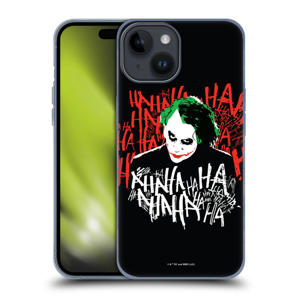 The Dark Knight Graphics Joker Laugh Soft Gel Case for Apple iPhone 15