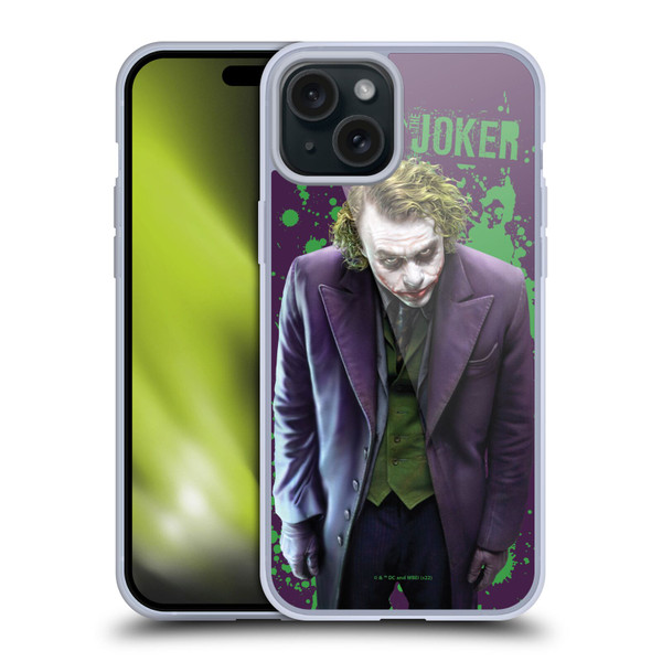 The Dark Knight Graphics Character Art Soft Gel Case for Apple iPhone 15 Plus