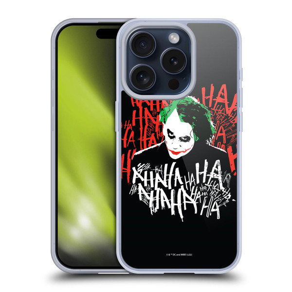 The Dark Knight Graphics Joker Laugh Soft Gel Case for Apple iPhone 15 Pro