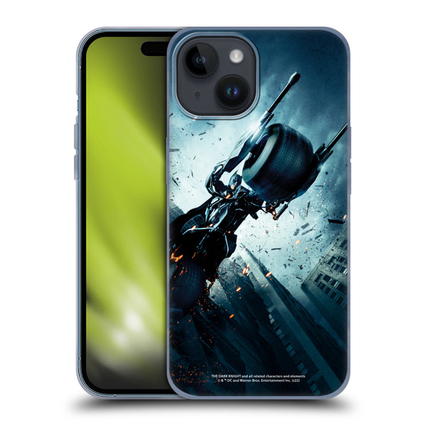 The Dark Knight Key Art Batman Batpod Soft Gel Case for Apple iPhone 15