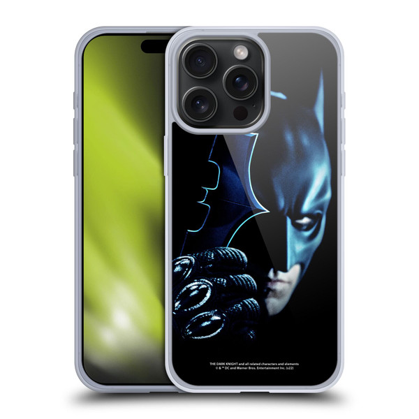 The Dark Knight Key Art Batman Batarang Soft Gel Case for Apple iPhone 15 Pro Max