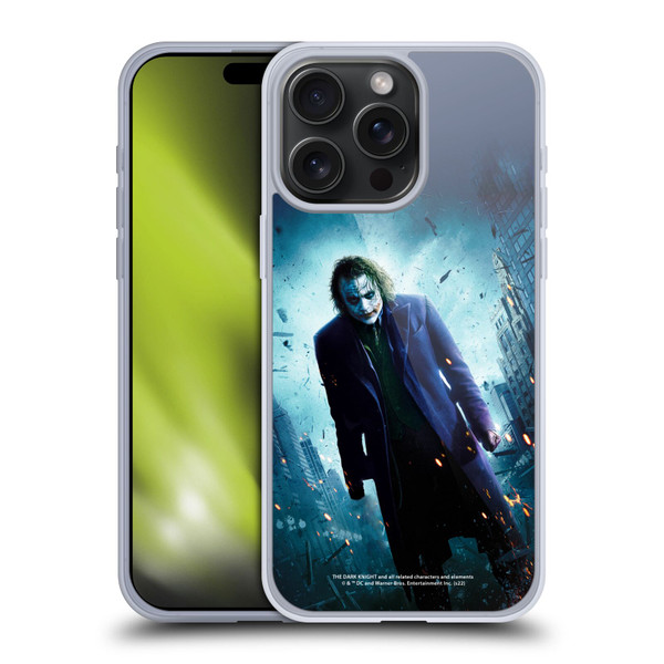 The Dark Knight Key Art Joker Poster Soft Gel Case for Apple iPhone 15 Pro Max & MagSafe