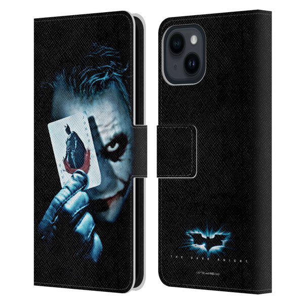 The Dark Knight Key Art Joker Card Leather Book Wallet Case Cover For Apple iPhone 15