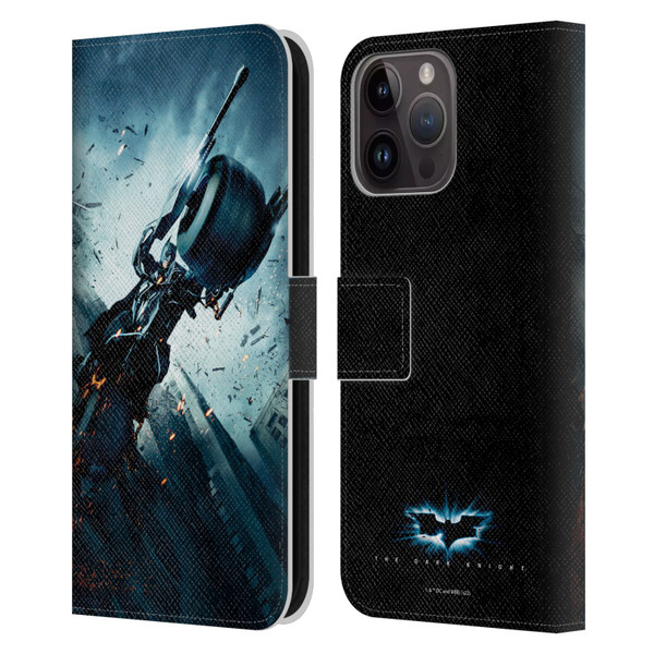 The Dark Knight Key Art Batman Batpod Leather Book Wallet Case Cover For Apple iPhone 15 Pro Max