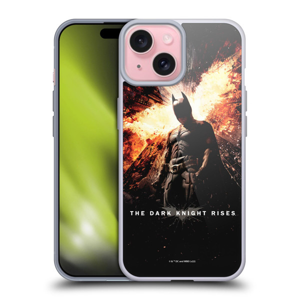 The Dark Knight Rises Key Art Batman Poster Soft Gel Case for Apple iPhone 15