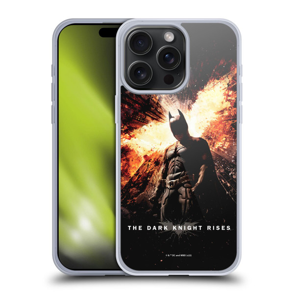 The Dark Knight Rises Key Art Batman Poster Soft Gel Case for Apple iPhone 15 Pro Max