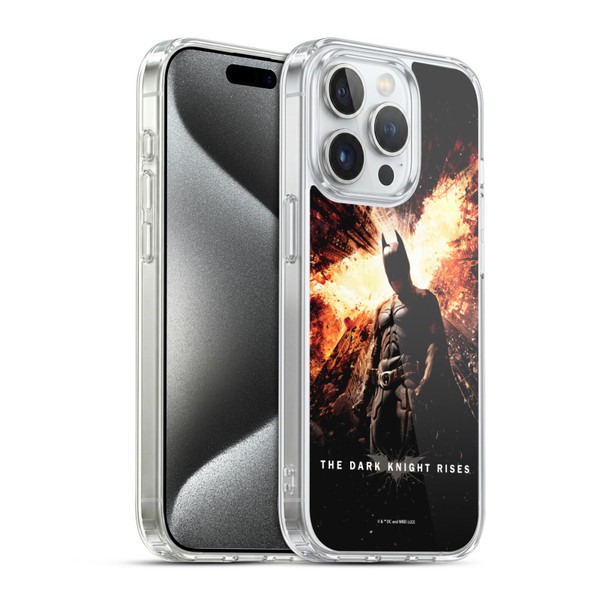 The Dark Knight Rises Key Art Batman Poster Soft Gel Case for Apple iPhone 15 Pro & MagSafe