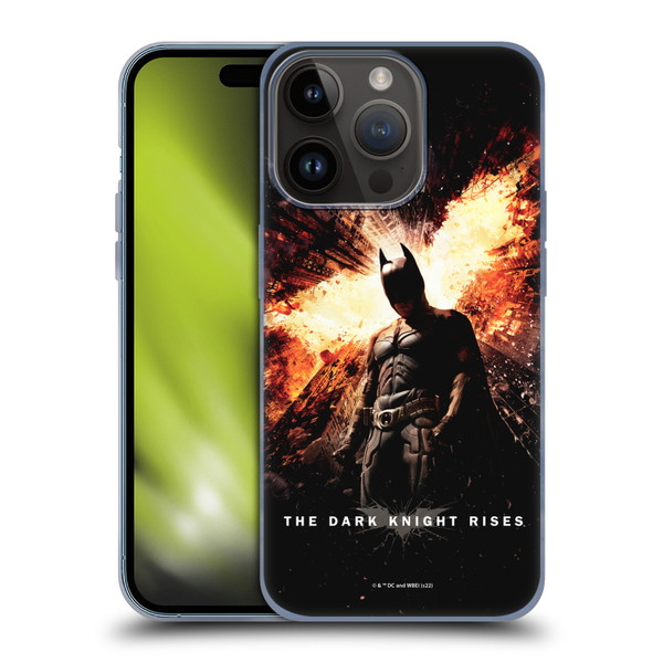 The Dark Knight Rises Key Art Batman Poster Soft Gel Case for Apple iPhone 15 Pro